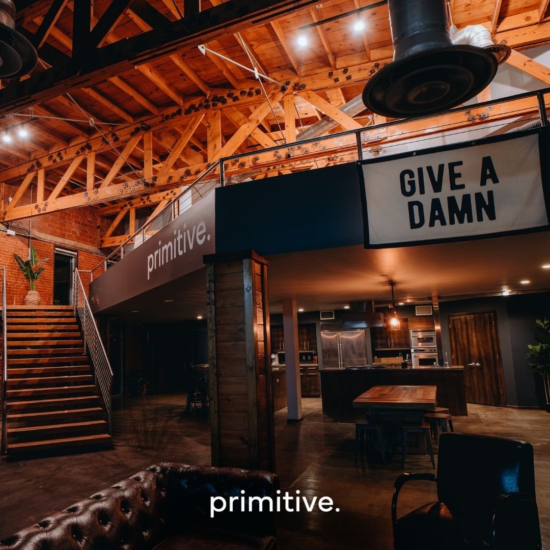 Primitive office at night 