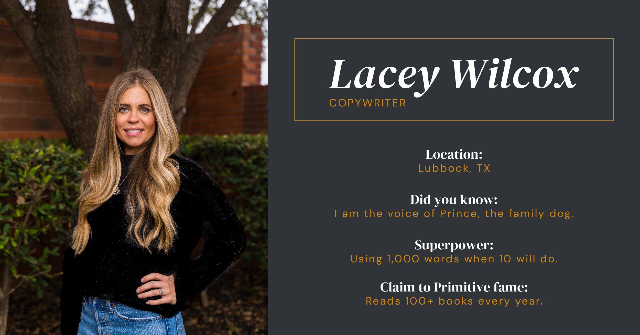 Primitive Employee Spotlight: Lacey Wilcox
