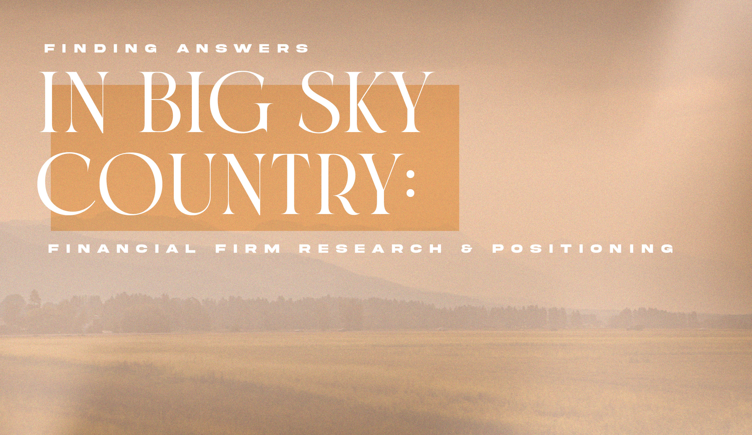 Finding Answers in Big Sky Country: Financial Firm Research & Branding